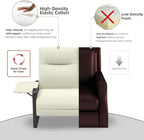 Faux Leather Sectional Couches for Living Room 3 Piece Loveseat and Chair Set with Flip Up Tray Tables Side Pockets Modern Modular Sectional Sofa for Office (2-Seat+1-Seat+1-Seat, Beige)