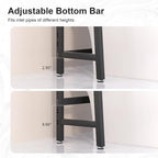 VASMIA Over The Toilet Storage Shelf,3-Tier Bathroom Organizer Over Toilet Storage Cabinet,Freestanding Space Saver with 3 Hooks Black and Rustic Brown