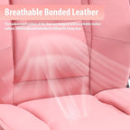 Pink Office Chair, Ergonomic High Back Executive Office Desk Chairs for Women, 90°-120° Rocking Computer Chair with Wheels, Swivel Lumbar Support Home Office Desk Chair