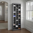 Prepac Elegant Black Shoe Storage Cabinet, Space-Saving Solution with Cubbies for 36 Pairs, 13"D x 23.5" W x 72.5" H