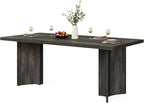 Tribesigns 63-inch Executive Desk, Vintage Office Computer Desk with Large Tabletop, Farmhouse Wood Writing Conference Table Workstation for Home Office, Study, Dark Gray