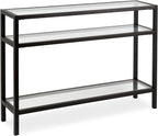 Henn&Hart 42" Wide Rectangular Console Table in Blackened Bronze, Entryway Table, Accent Table for Living Room, Hallway