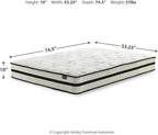 Signature Design by Ashley Full Size Chime 10 Inch Medium Firm Hybrid Mattress with Cooling Gel Memory Foam for Pressure Relief, Fiberglass Free, Mattress In A Box