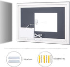 VooBang LED Wall Mounted Mirror with Lights, 40x30 inches Bathroom Mirror, Button to Adjust Lights, Three Lighting Modes, Tempered Glass with Anti-Fog Function, Suitable for Vanity and Bedroom, White