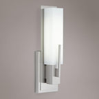 Possini Euro Design Midtown Modern Wall Light Sconce Satin Nickel Hardwired 4 1/2" Wide Fixture White Glass Rectangular Shade for Bedroom Bathroom Bedside Living Room Home Hallway Dining Kitchen