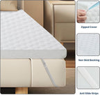 EDILLY 3 Inch Cooling Gel Memory Foam Mattress Topper King Size,with Removable & Washable Bamboo Cover,Soft Breathable Mattress Pad,Bed Topper for Back Pain Relief (76x80)