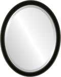 OVALCREST Oval Beveled Wall Mirror for Home Decor - Toronto Style - Matte Black - 22" x 18"