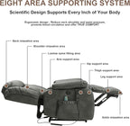 Dual Motor Large Power Lift Recliner Chair for Elderly with Heat and Massage,Lay Flat Lift Chairs Recliners for Seniors Infinite Position,USB Ports&Remote, Leather (Silver Grey, Medium)