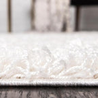 Unique Loom Solid Shag Collection Area Rug (5' 3" x 8' Oval, Snow White)