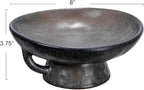 Creative Co-Op Stoneware Bowl with Handle and Base, Black Reactive Glaze
