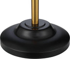 Possini Euro Design Roxie Modern Glam Floor Standing Lamp 65.5" Tall Sleek Brass Black Metal Double Layer Linen and Sheer Drum Shade Decor for Living Room Reading House Bedroom Home