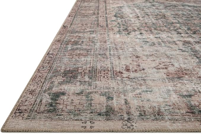 Loloi Amber Lewis Georgie Collection GER-08 Lagoon/Beige 7'-6" x 9'-6", .19" Pile Height, Area Rug