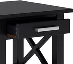 SIMPLIHOME Kitchener SOLID WOOD 21 inch Wide Square Contemporary End Table in Black for the Living Room and Bedroom