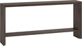 Henn&Hart 64'' Wooden Rectangular Console Table Entryway Table, Sofa Table with Wooden Storage Shelf for Entryway, Living Room, Couch, Hallway, or Office, Alder Brown