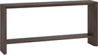 Henn&Hart 64'' Wooden Rectangular Console Table Entryway Table, Sofa Table with Wooden Storage Shelf for Entryway, Living Room, Couch, Hallway, or Office, Alder Brown