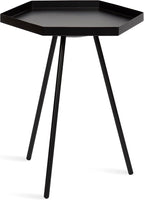 Kate and Laurel Kashvi Modern Side Table; 17 x 15 x 20; Black; Decorative Hexagon Bedroom Nightstand Table for Storage and Display