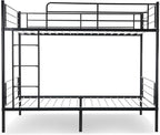 Bunk Beds,Bunk Bed Twin Over Twin for Kids Teens Adults with Ladders and Guardrail,Sturdy Literas Heavy Duty Metal Slats,400 lbs Capacity,No Spring Box Required,Black
