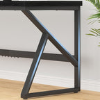 HSH 70 Inch Long Black Desk, Large Metal Wood Computer Desk for 2 Monitors, Modern Home Office PC Laptop Desk for 2 People Executive Writing Work Study Gaming, Simple Bedroom Living Room Black Table