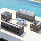 Easy-Going Waterproof Patio Cushion Covers ONLY Cover 27x25x5 inch 4 Pack Replacement Non-Slip Outdoor Seat Cushion Slipcover with Zipper. Dark Gray