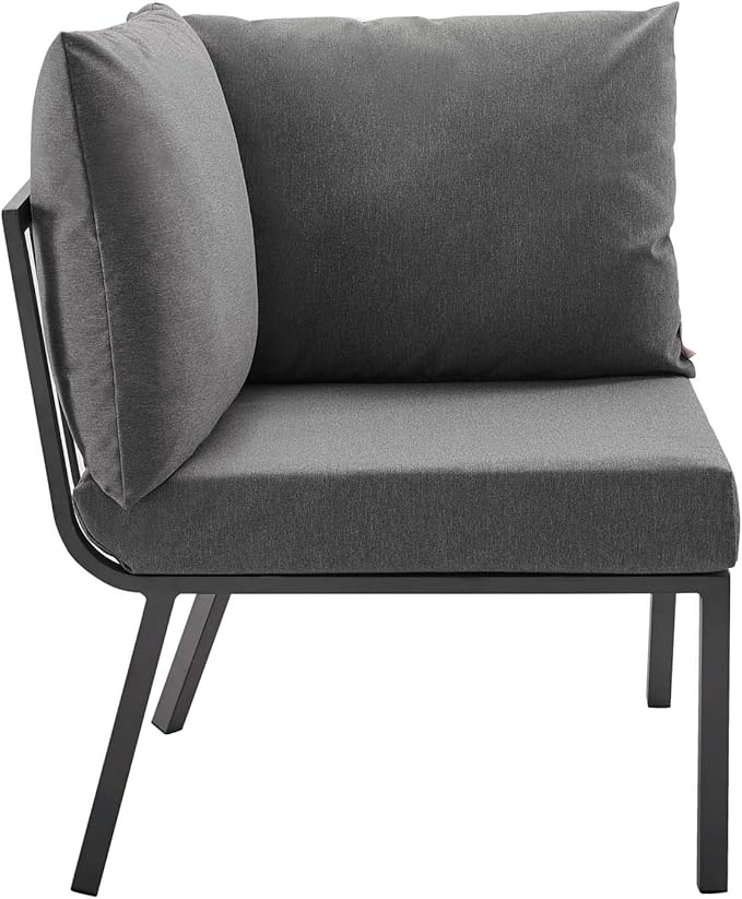 Modway Riverside Outdoor Furniture, 6-Piece Set, Gray Charcoal