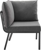 Modway Riverside Outdoor Furniture, 3-Piece Set, Gray Charcoal