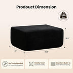 Removable Ottoman Can be Footrest Or Side Table, Idea for Living Room Bedroom Balcony(Corduroy Fabric, Black)