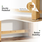 Tribesigns Console Table, 63" Solid Wood Farmhouse Sofa Table with Storage for Living Room, Narrow Entryway & Hallway Accent Table Behind Couch, Natural Wood Finish