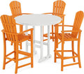 POLYWOOD® Palm Coast Bar Set, Tangerine/White