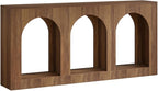 Tribesigns 70.9" Console Table with Storage, Wood Entryway Entry Table with 3 Arched Shelves for Foyer, Hallway, Living Room, Behind Couch Sofa, Narrow Long, Brown
