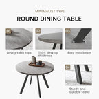 34.6'' Round Dining Table Mid Century Modern Small Round Coffee Table, Saving Space (Small Grey Table)