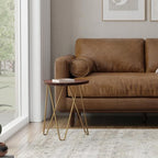 SIMPLIHOME Patrice Modern 18 inch Wide Metal and Wood Accent Side Table in Dark Brown for the Living Room and Bedroom