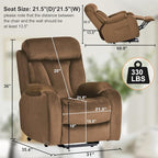 Power Lift Chair Recliners for Elderly, Modern Adult Power Lift Recliner, Velvet Upholstery Electric Lift Chair Recliner with Side Pocket for Living Room (Brown)