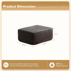 37.1" Ottoman for Couch, Plush Corduroy Memory Foam Ottoman Cloud Boneless Sectional Couch for Living Room Foot Stools No Assembly Require, Plush Corduroy,Gray