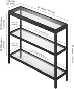 Henn&Hart 36" Wide Rectangular Console Table in Blackened Bronze, Entryway Table, Accent Table for Living Room, Hallway