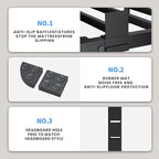 16 Inch Full Size Bed Frame, 3500Lbs Heavy Duty Metal Platform with Round Corner Legs Mattress Slide Stopper, Steel Slat Support No Box Spring Needed, Noise Free, Non-Slip, Easy Assembly