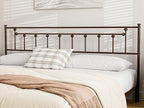 Metal California King Size Headboard - Adjustable Height - Victorian Farmhouse Style, Easy Assembly, Attach Frame, Steel Cal King Headboard Only for Bedroom, Brown