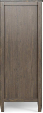 SIMPLIHOME Ela Solid Wood 39 inch Wide Transitional Medium Storage Cabinet in Smoky Brown for The Living Room, Entryway and Family Room