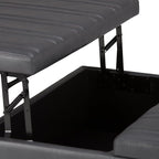 SIMPLIHOME Ellis 36 inch Wide Contemporary Square Coffee Table Storage Ottoman in Stone Grey Vegan Faux Leather, Assembled, For the Living Room and Bedroom