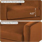 Accent Chair, Modern Velvet Arm Chair for Living Room, Bedroom, Comfy High-Resilient Sponge Reading Chair for Small Spaces-Velvet Orange, Set of 1