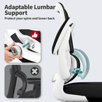 TRALT Office Chair - Ergonomic Desk Chair with Adjustable Lumbar Support, Mesh Computer Chair, Executive Chairs for Home Office Comfortable Lumbar Support (White+Black)
