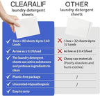 CLEARALIF Laundry Detergent Sheets, Fresh Linen, 64 Load, CLEARALIF Laundry Detergent Strips Eco Friendly & Hypoallergenic