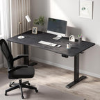 Veken 55 x 28 Inch Electric Standing Desk with Adjustable Height, Sit to Stand Computer Table for Study, Work or Gaming, Home Office Desk Black