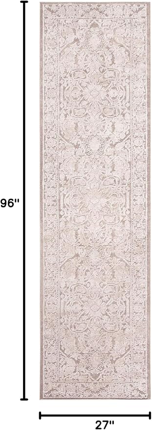SAFAVIEH Reflection Collection Runner Rug - 2'3" x 8', Beige & Cream, Non-Shedding & Easy Cleaning, Ideal for Living Room, Bedroom (RFT665A)