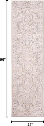 SAFAVIEH Reflection Collection Runner Rug - 2'3" x 8', Beige & Cream, Non-Shedding & Easy Cleaning, Ideal for Living Room, Bedroom (RFT665A)