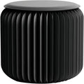 Folding Stool - 12Inch Home Furniture 660lb Load Capacity Foldable Paper Stool - Eco-Friendly Kraft Paper Honeycomb Design,Foldable to 1.2",Brown Modern Minimalist Stool for Living Room(Black)