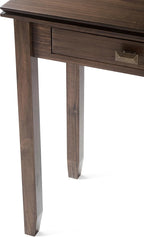 SIMPLIHOME Artisan Console Table - 46 Inch Wide Solid Wood Sofa Table in Natural Aged Brown, Transitional Storage Table for Entryway or Living Room with 2 Drawers and Clean Angle-Edged Top