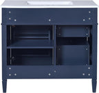 36" Bathroom Vanity with Matching Medicine Cabinet, Modern Sink Storage Cabinet with Drawers, Soft Closing Doors and Shelf, Bathroom Vanities with Sink & Mirror