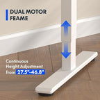 FLEXISPOT E3 Dual Motor Electric Standing Desk 48x30 Inch Whole-Piece Board Height Adjustable Electric Sit Stand Desk (White Frame + Brown Wood Grain Desktop, 2 Packages)