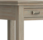 SIMPLIHOME Artisan SOLID WOOD 14 inch Wide Rectangle Transitional Narrow Side Table in Distressed Grey for the Living Room and Bedroom