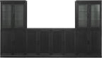 Crosley Furniture Essen 3-Piece Modern Glass Door Sideboard Buffet Cabinet and Kitchen Storage Pantry Set, Black